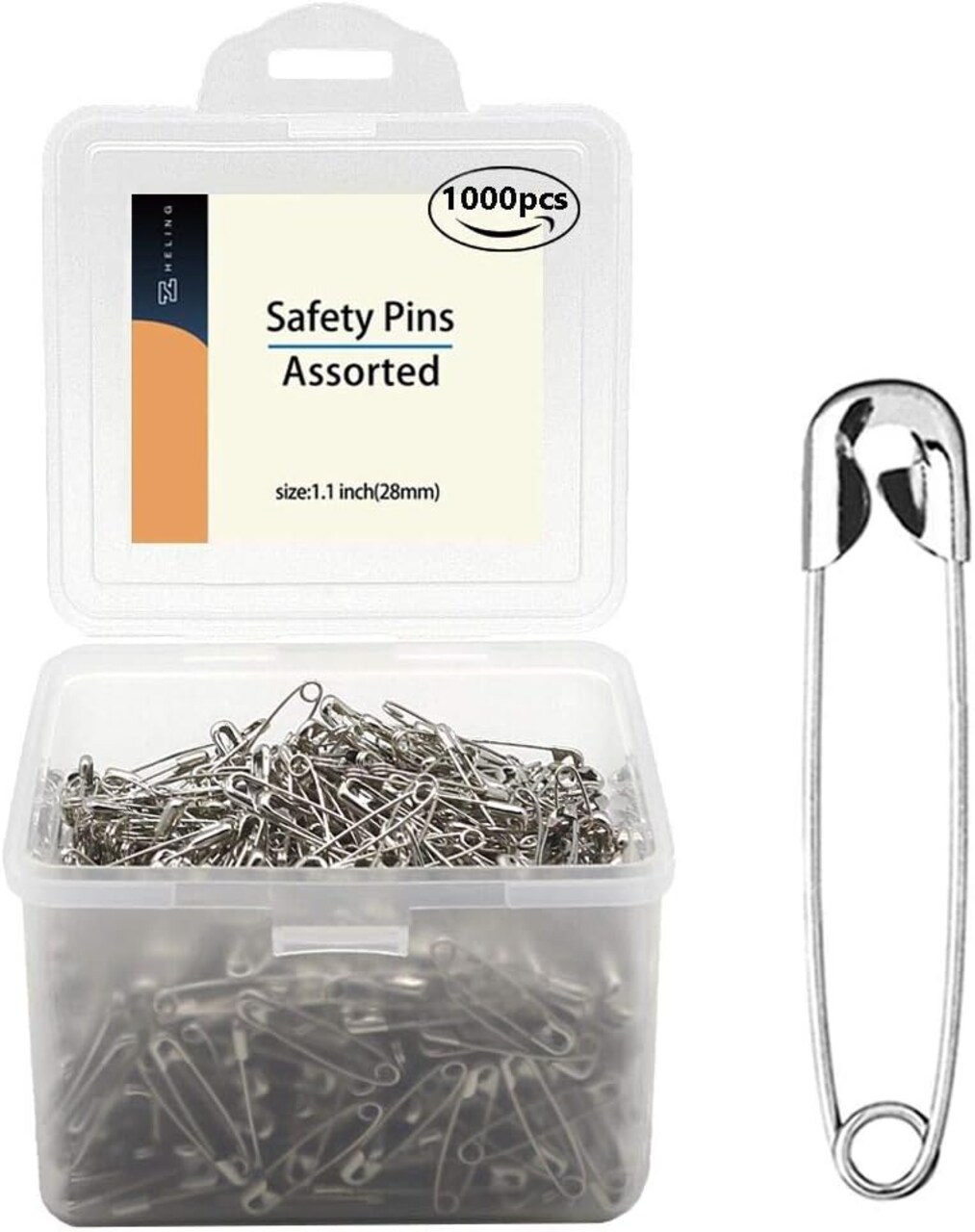 1000 Pieces - 1.1 Inch Clips Tool Kit - Assorted Decorative Pins
